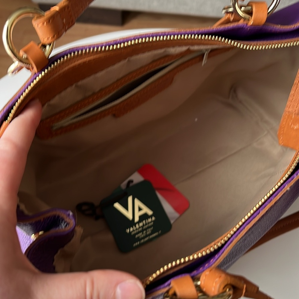 Valantina Purple Leather Purse NWT - Picture 5 of 8